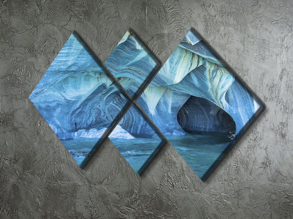 Aqua Marble Landscape 4 Square Multi Panel Canvas - Canvas Art Rocks - 2