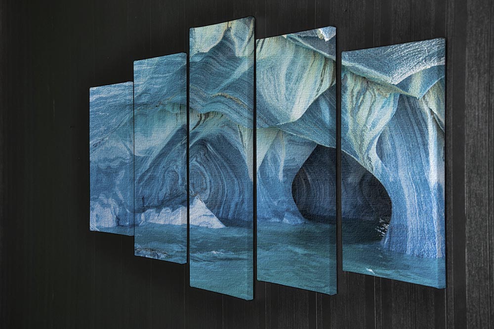Aqua Marble Landscape 5 Split Panel Canvas - Canvas Art Rocks - 2