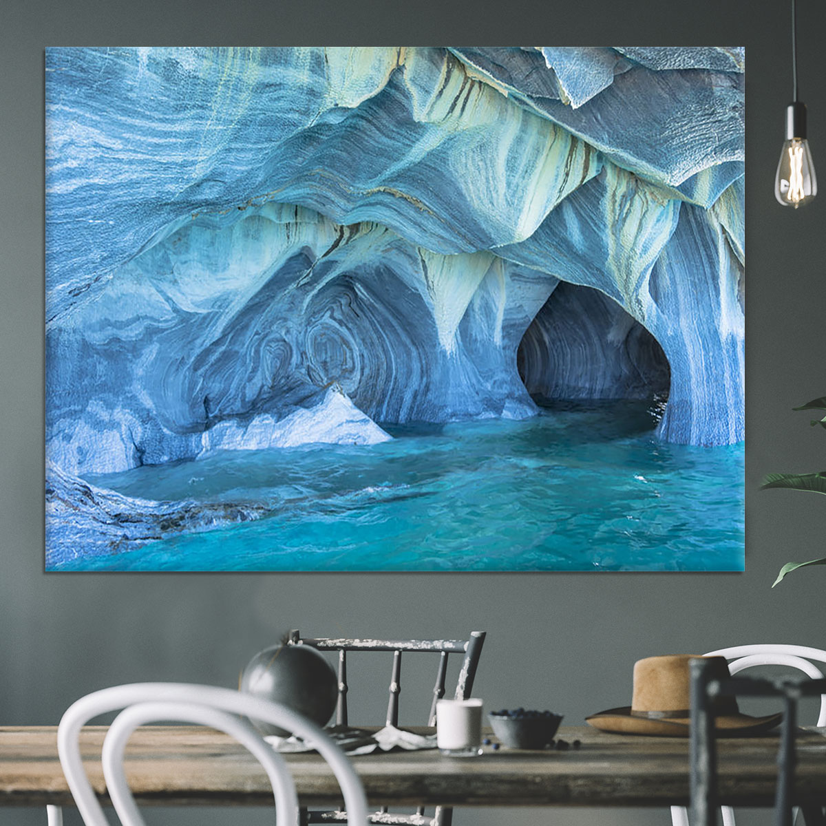 Aqua Marble Landscape Canvas Print or Poster - Canvas Art Rocks - 3