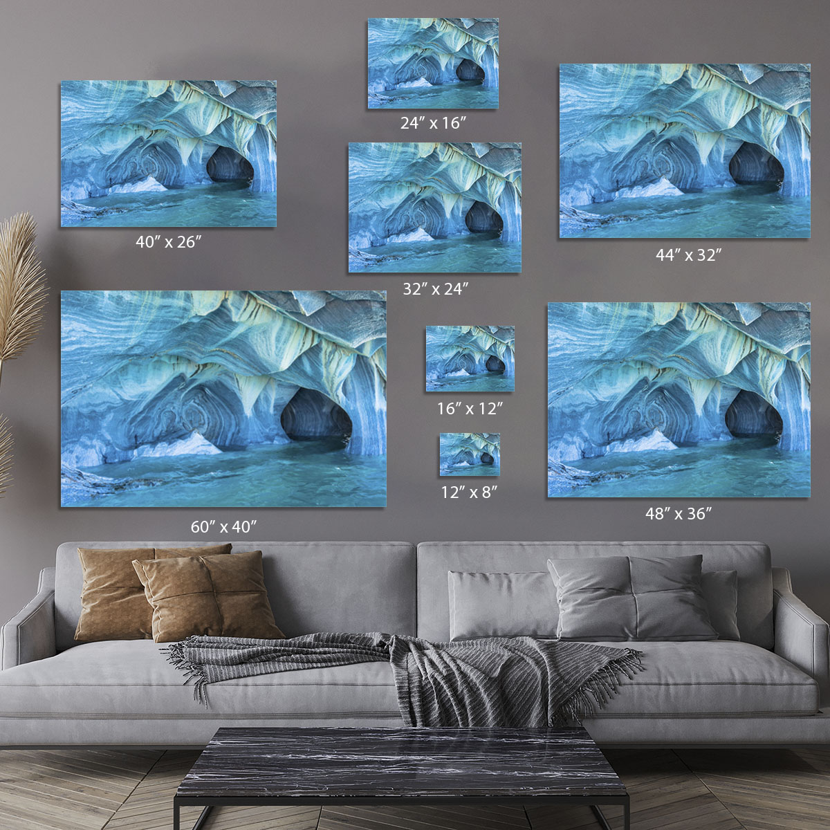 Aqua Marble Landscape Canvas Print or Poster - Canvas Art Rocks - 7