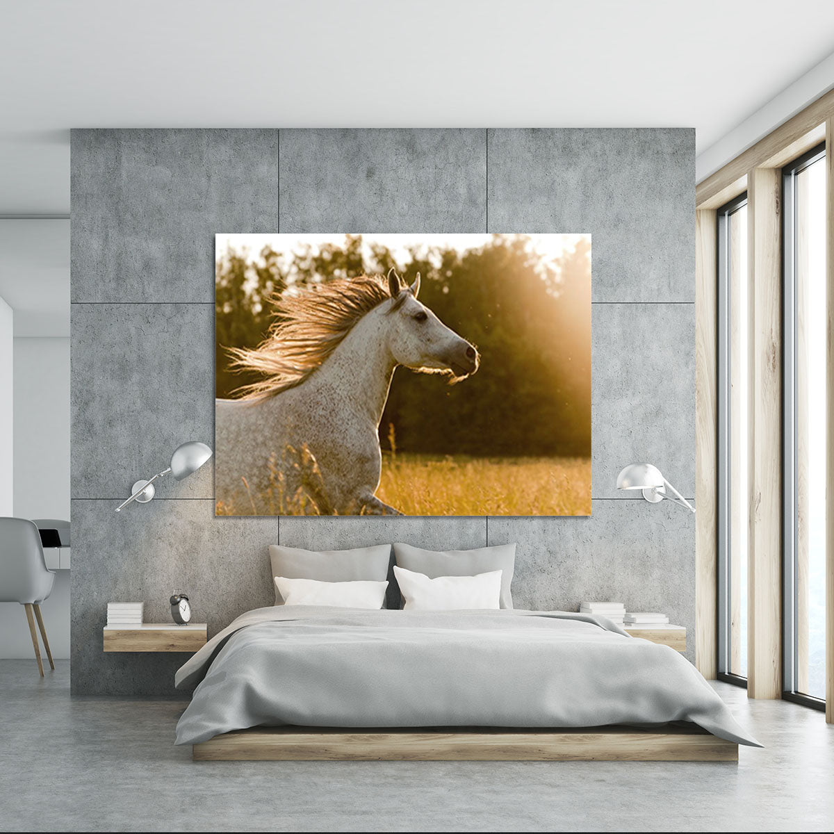 Arab horse in sunset Canvas Print or Poster - Canvas Art Rocks - 5