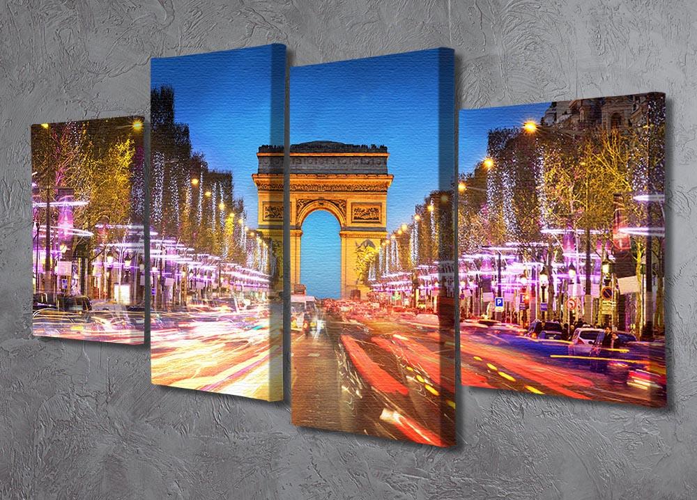 Arc de triomphe Paris city at sunset 4 Split Panel Canvas  - Canvas Art Rocks - 2