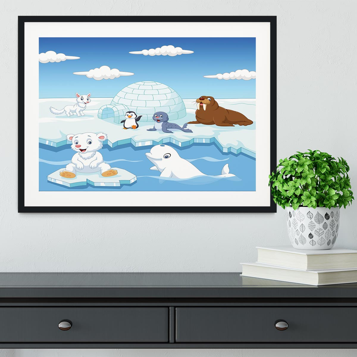 Arctics animals Framed Print - Canvas Art Rocks - 1