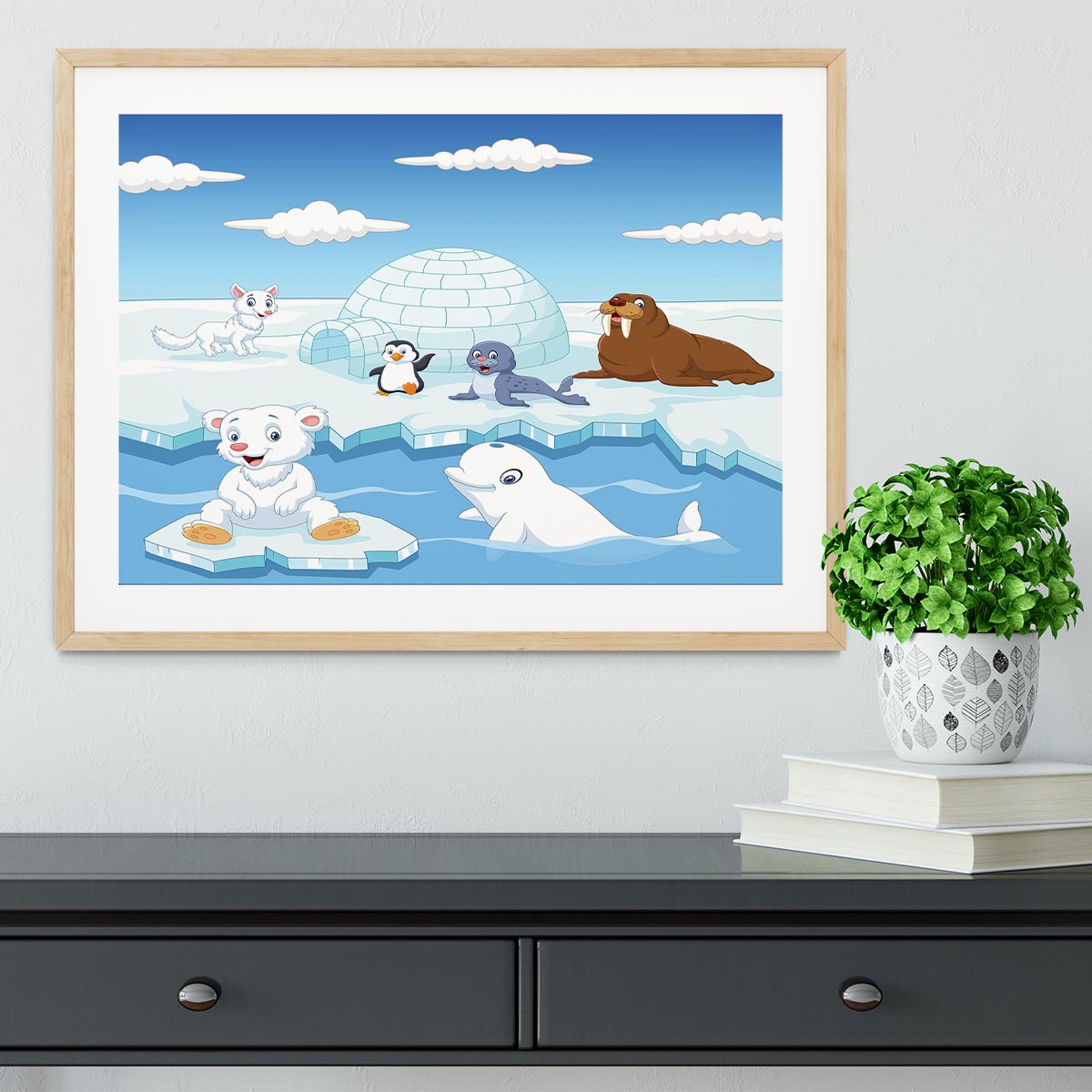 Arctics animals Framed Print - Canvas Art Rocks - 3