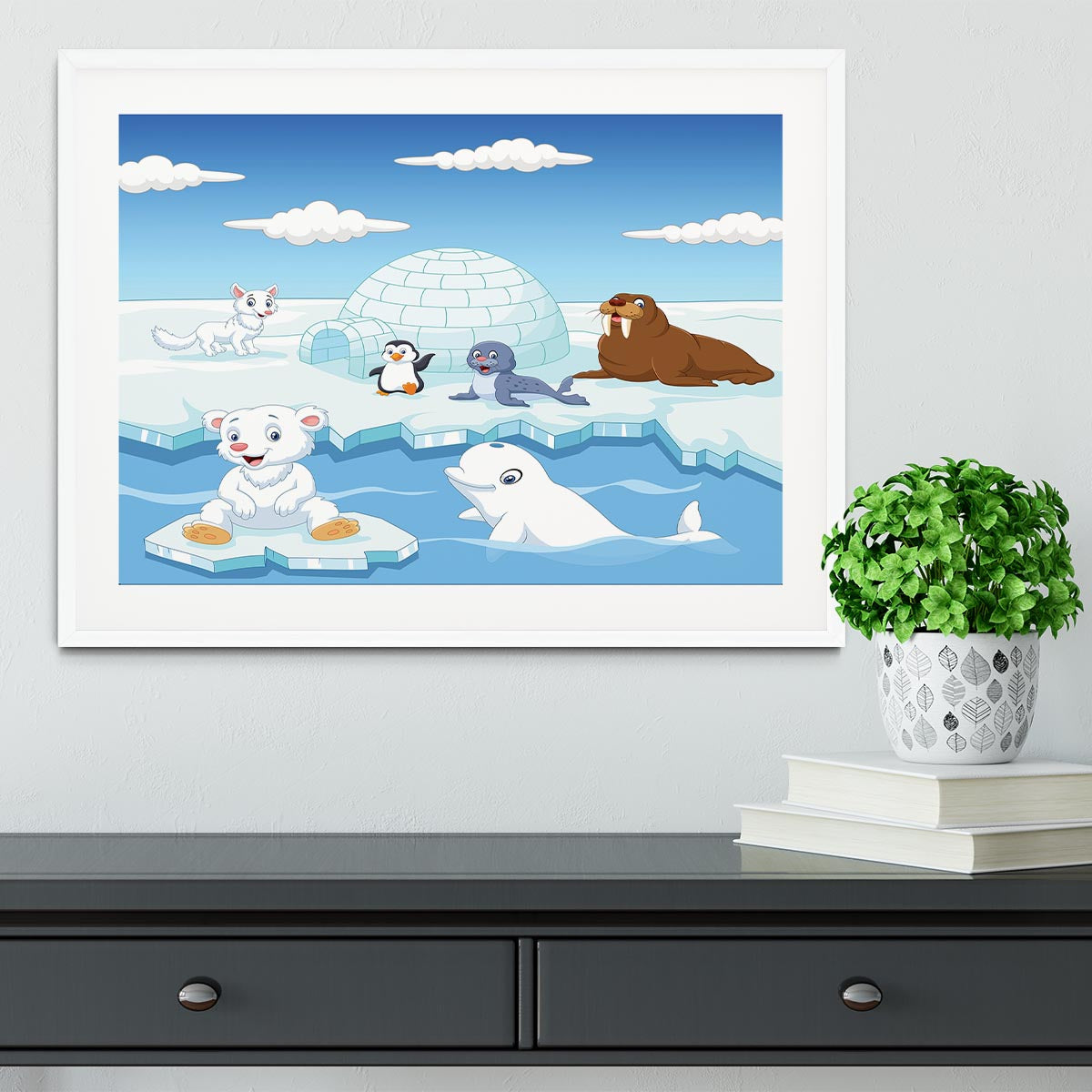 Arctics animals Framed Print - Canvas Art Rocks - 5