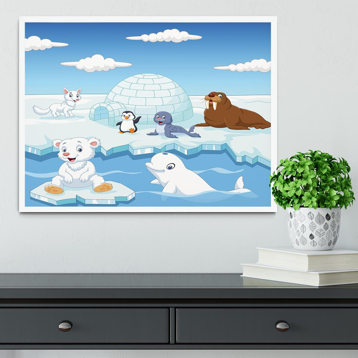 Arctics animals Framed Print - Canvas Art Rocks -6