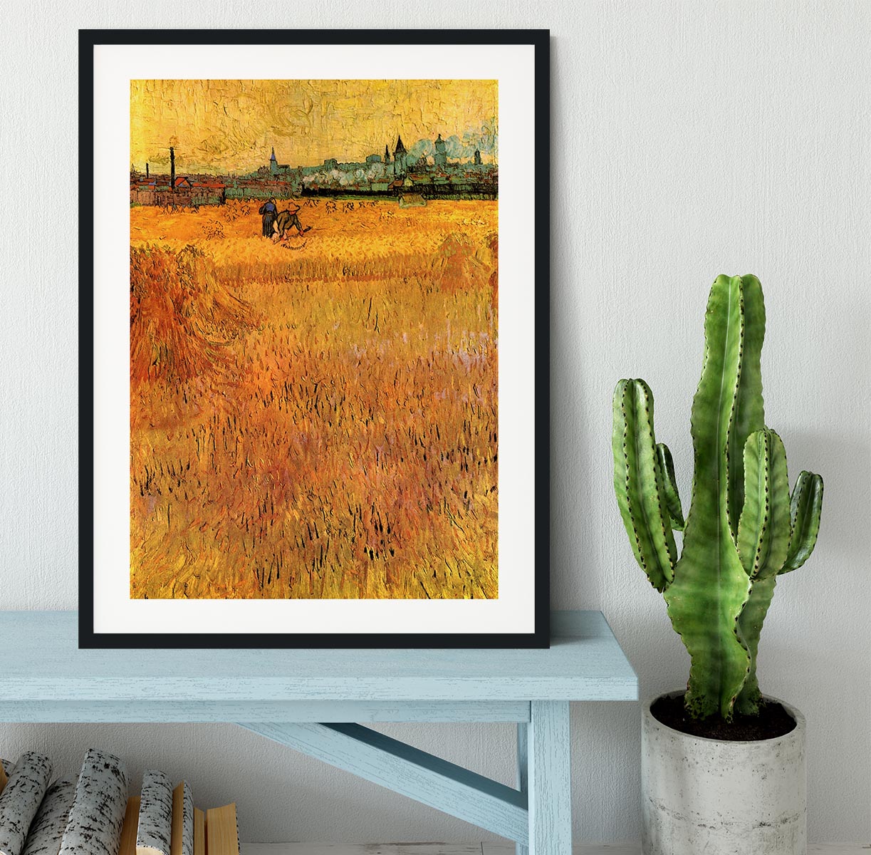 Arles View from the Wheat Fields by Van Gogh Framed Print - Canvas Art Rocks - 1