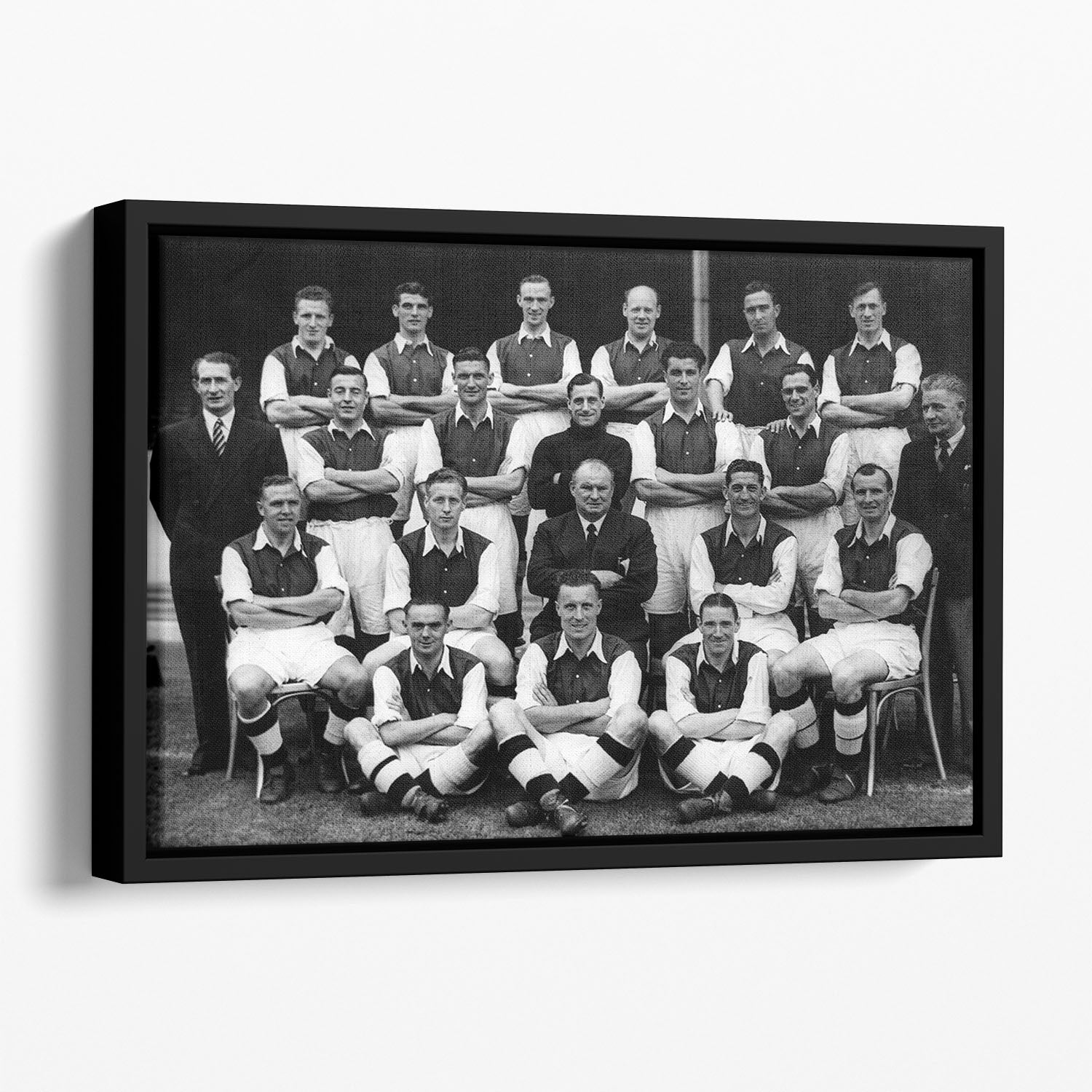 Arsenal Football Club Team Photo 1948 Floating Framed Canvas - Canvas Art Rocks - 1