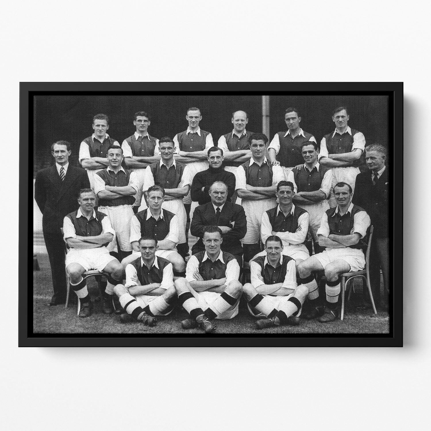 Arsenal Football Club Team Photo 1948 Floating Framed Canvas - Canvas Art Rocks - 2