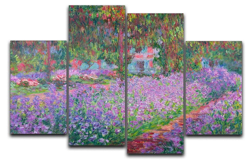 Artists Garden by Monet 4 Split Panel Canvas  - Canvas Art Rocks - 1