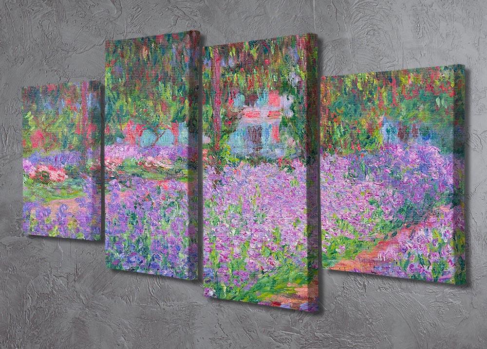 Artists Garden by Monet 4 Split Panel Canvas - Canvas Art Rocks - 2