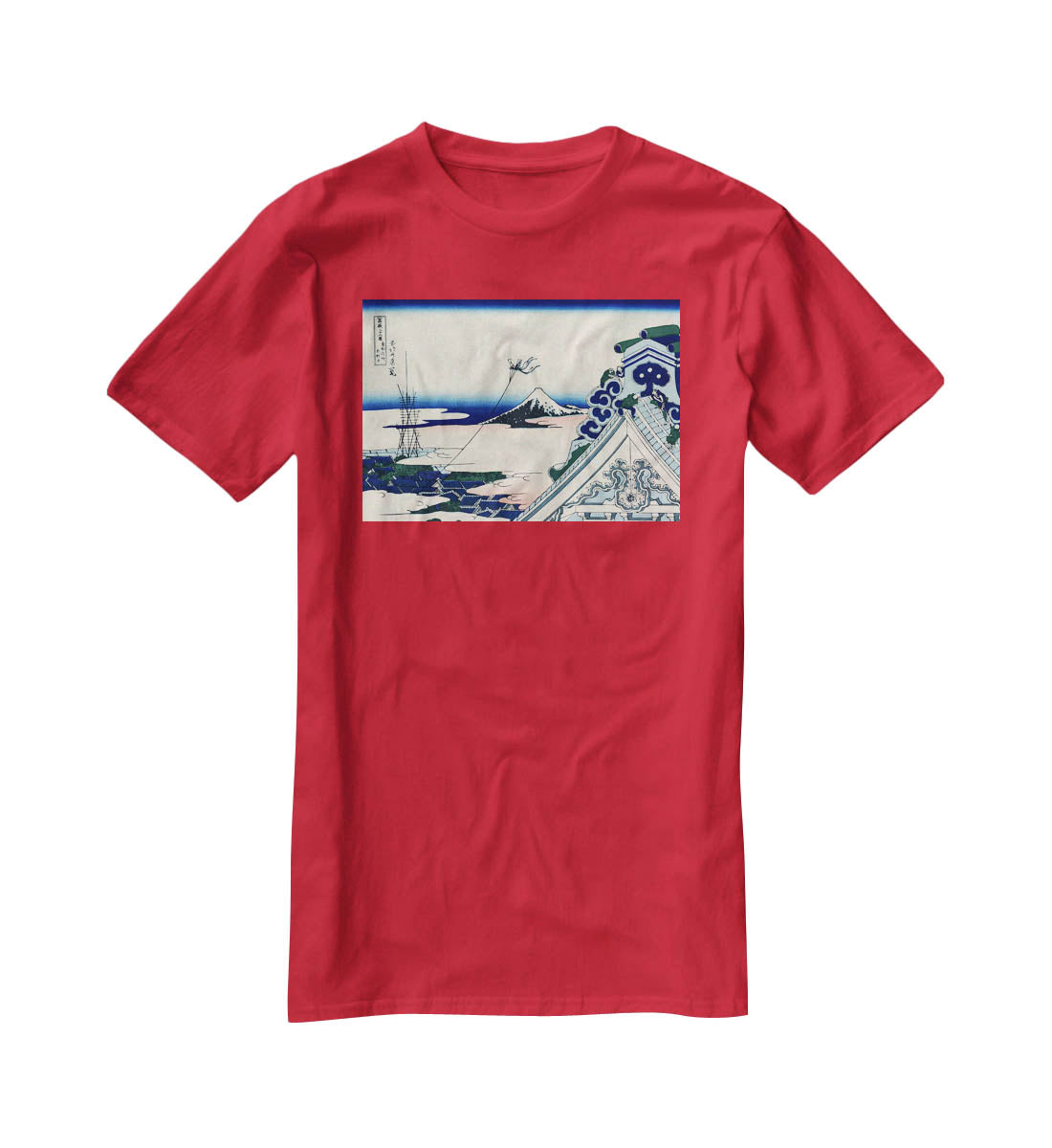 Asakusa Honganji temple by Hokusai T-Shirt - Canvas Art Rocks - 4