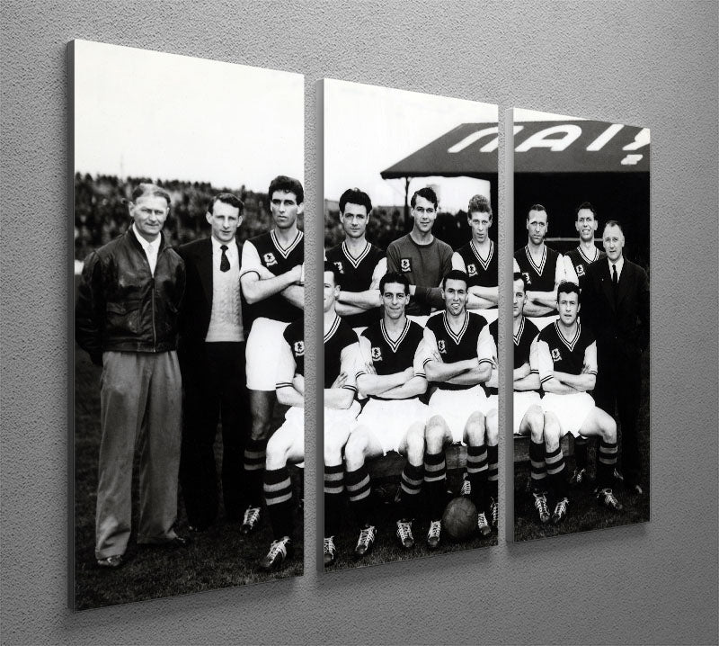Aston Villa Football Club Team Photo 1957 3 Split Panel Canvas Print - Canvas Art Rocks - 2