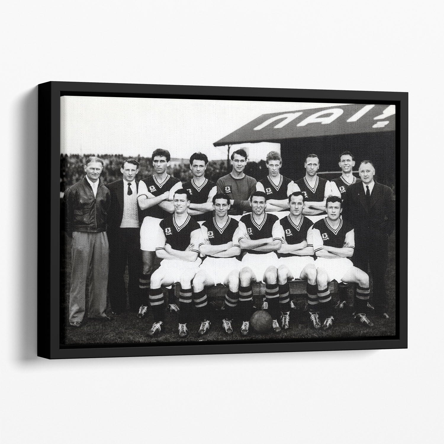 Aston Villa Football Club Team Photo 1957 Floating Framed Canvas - Canvas Art Rocks - 1