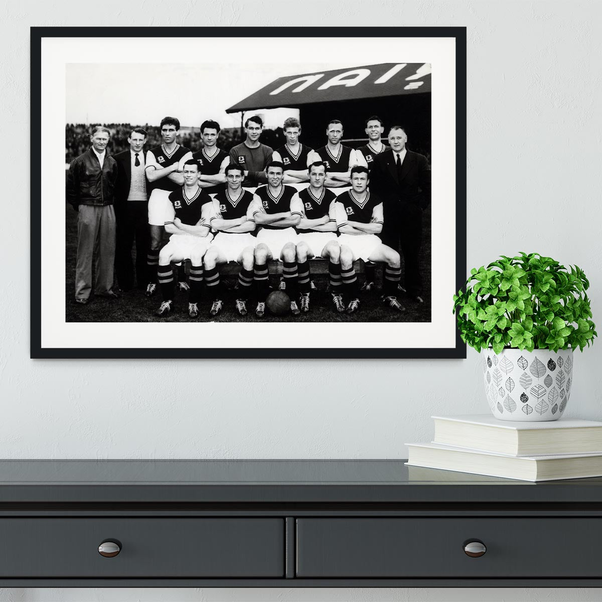 Aston Villa Football Club Team Photo 1957 Framed Print - Canvas Art Rocks - 1