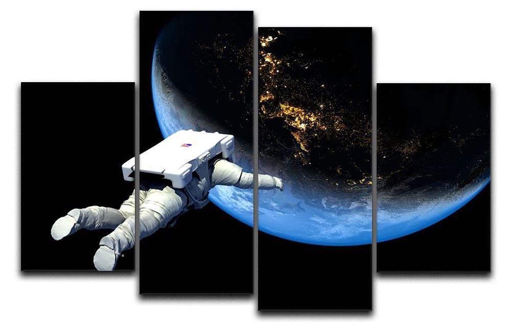 Astronaut Floating to Earth 4 Split Panel Canvas  - Canvas Art Rocks - 1
