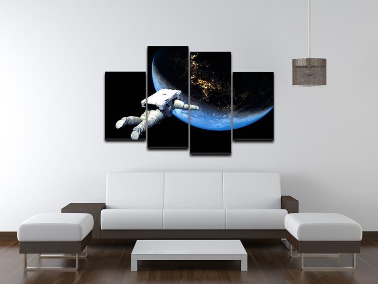 Astronaut Floating to Earth 4 Split Panel Canvas - Canvas Art Rocks - 3