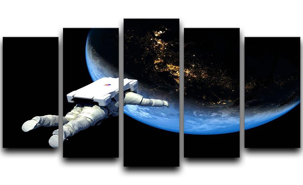 Astronaut Floating to Earth 5 Split Panel Canvas  - Canvas Art Rocks - 1