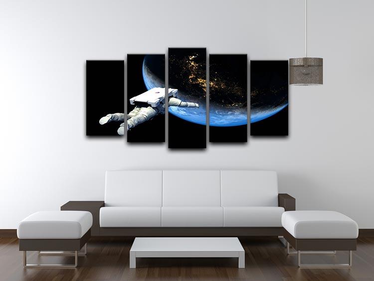 Astronaut Floating to Earth 5 Split Panel Canvas - Canvas Art Rocks - 3
