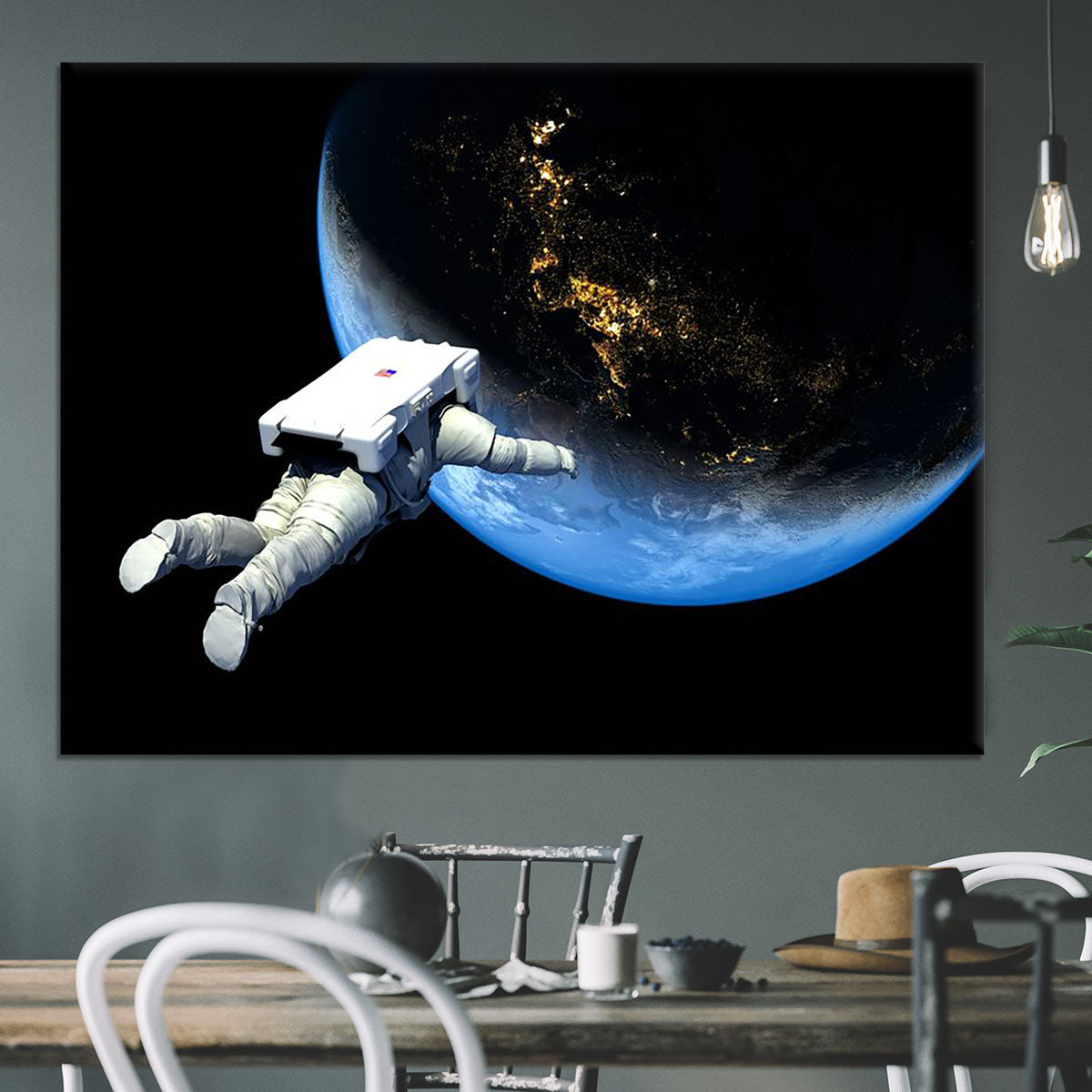 Astronaut Floating to Earth Canvas Print or Poster - Canvas Art Rocks - 3
