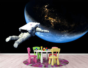 Astronaut Floating to Earth Wall Mural Wallpaper - Canvas Art Rocks - 3