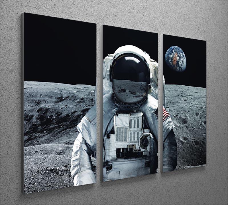 Astronaut at the moon 3 Split Panel Canvas Print - Canvas Art Rocks - 2