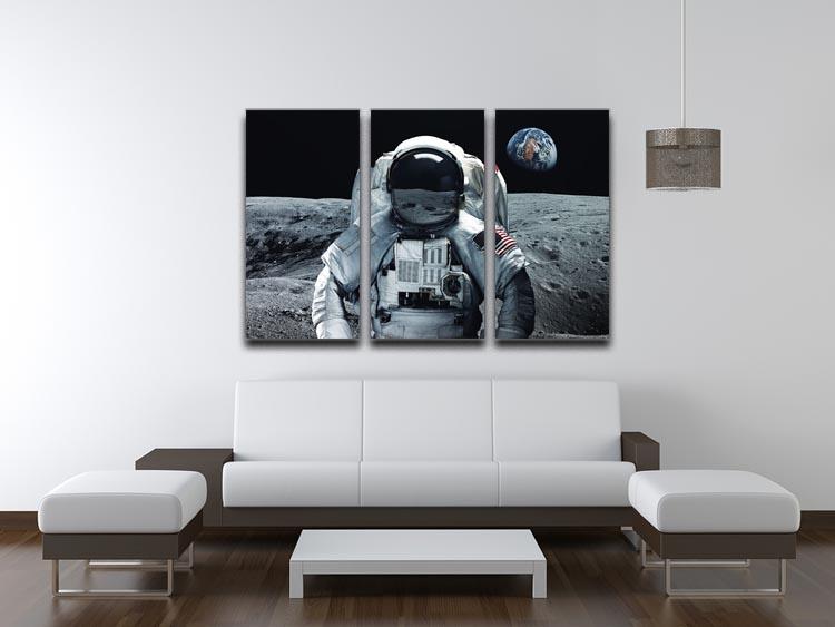 Astronaut at the moon 3 Split Panel Canvas Print - Canvas Art Rocks - 3
