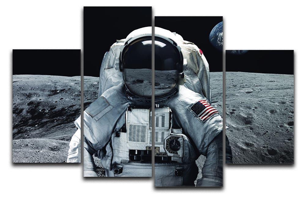 Astronaut at the moon 4 Split Panel Canvas  - Canvas Art Rocks - 1