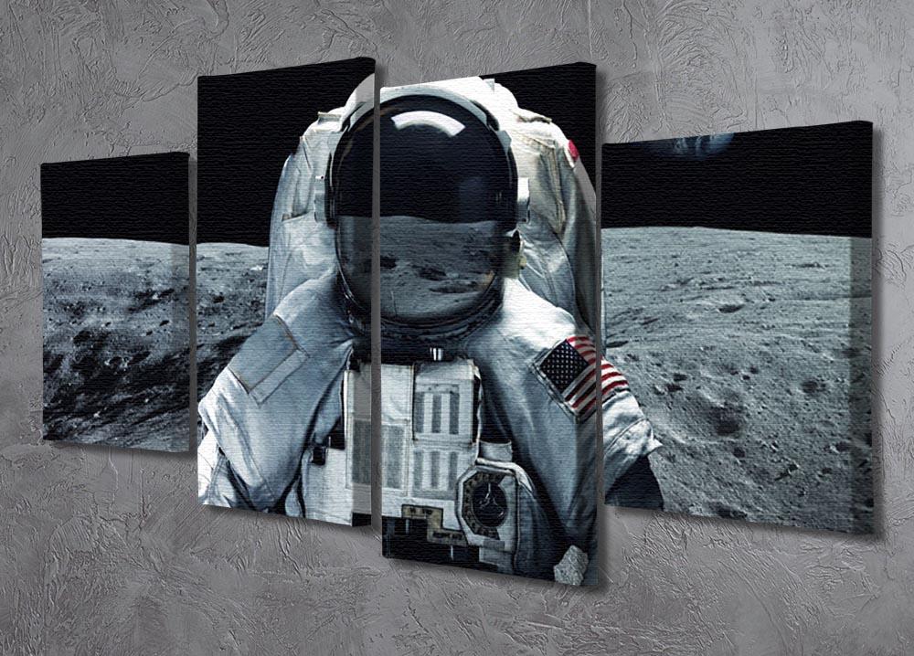 Astronaut at the moon 4 Split Panel Canvas - Canvas Art Rocks - 2