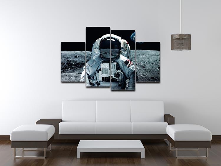Astronaut at the moon 4 Split Panel Canvas - Canvas Art Rocks - 3