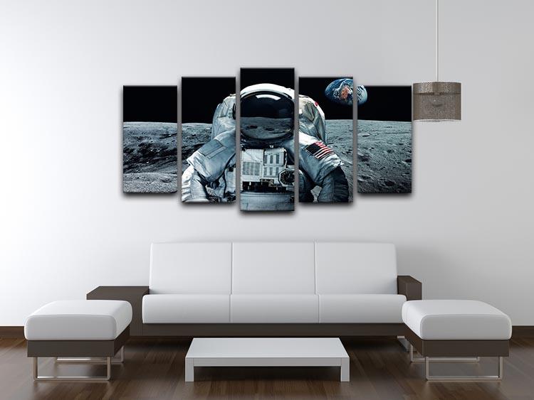 Astronaut at the moon 5 Split Panel Canvas - Canvas Art Rocks - 3