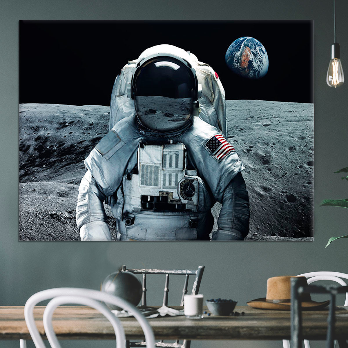 Astronaut at the moon Canvas Print or Poster - Canvas Art Rocks - 3
