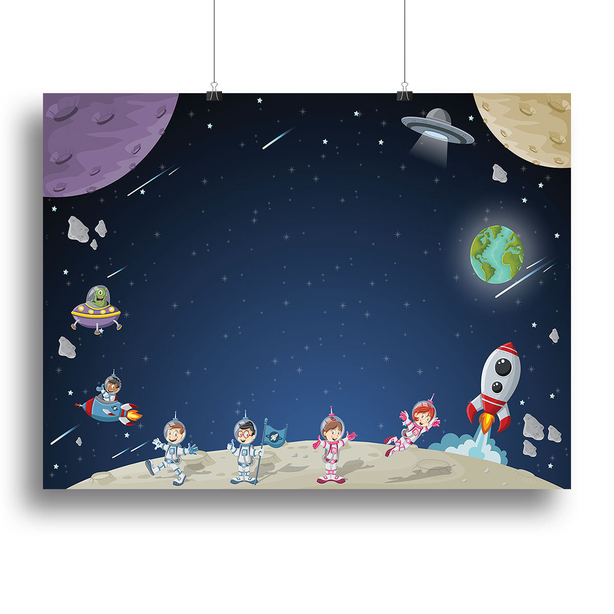 Astronaut cartoon characters Canvas Print or Poster - Canvas Art Rocks - 2