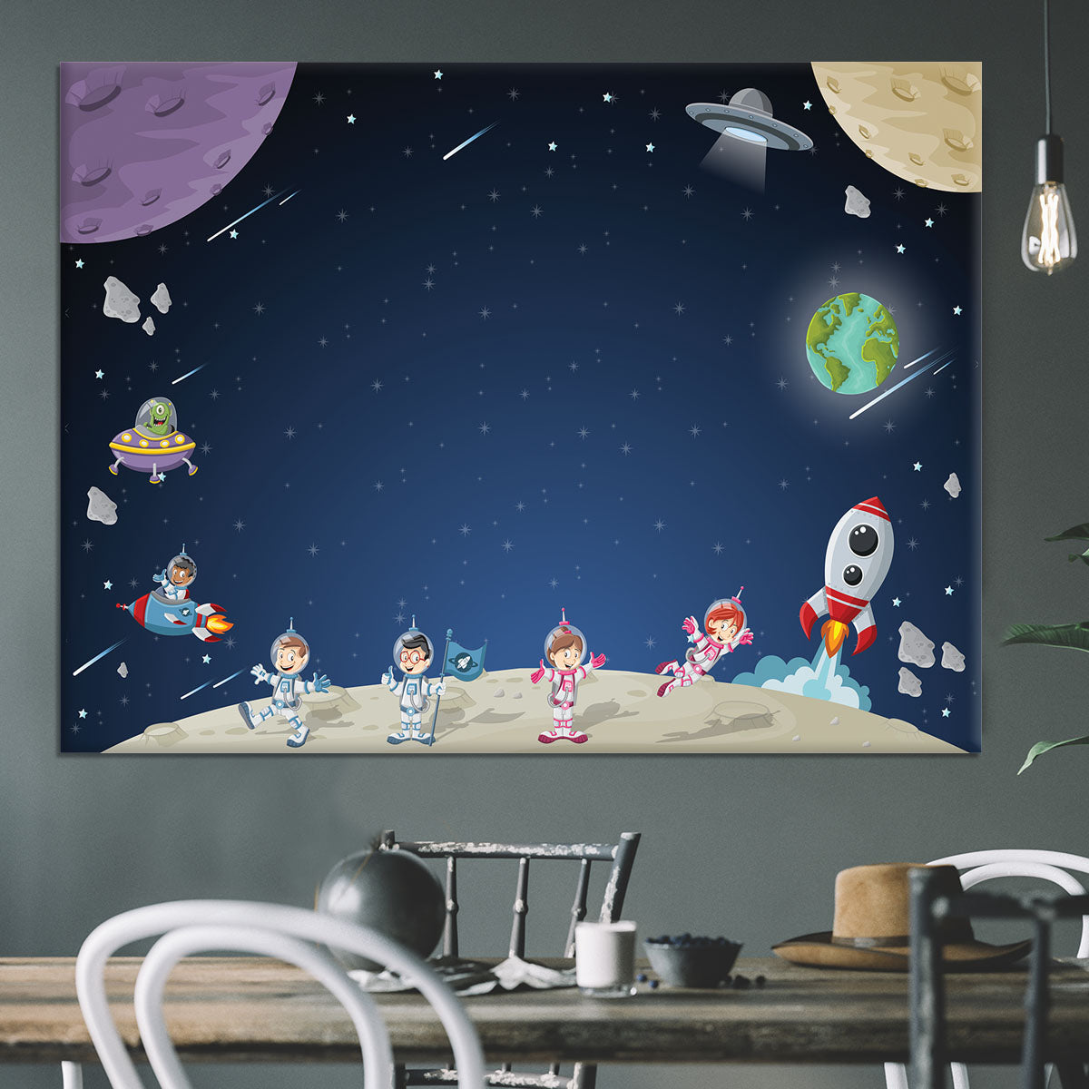 Astronaut cartoon characters Canvas Print or Poster - Canvas Art Rocks - 3