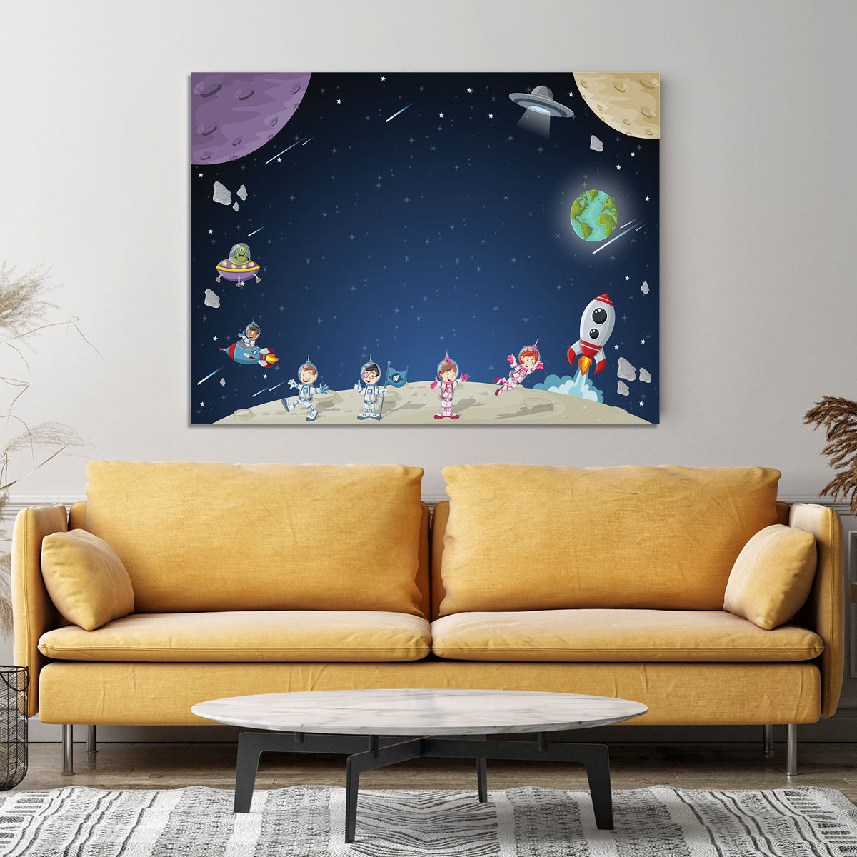 Astronaut cartoon characters Canvas Print or Poster - Canvas Art Rocks - 4