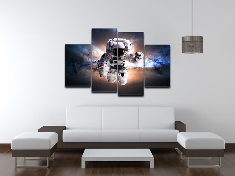 Astronaut in galaxy 4 Split Panel Canvas - Canvas Art Rocks - 3
