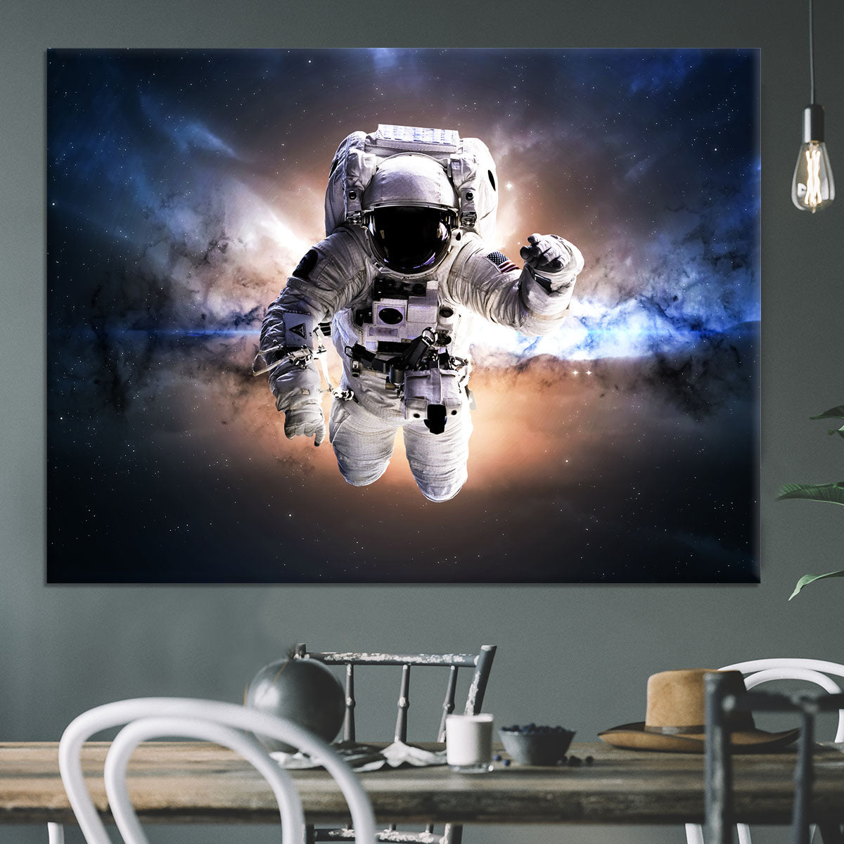 Astronaut in galaxy Canvas Print or Poster - Canvas Art Rocks - 3