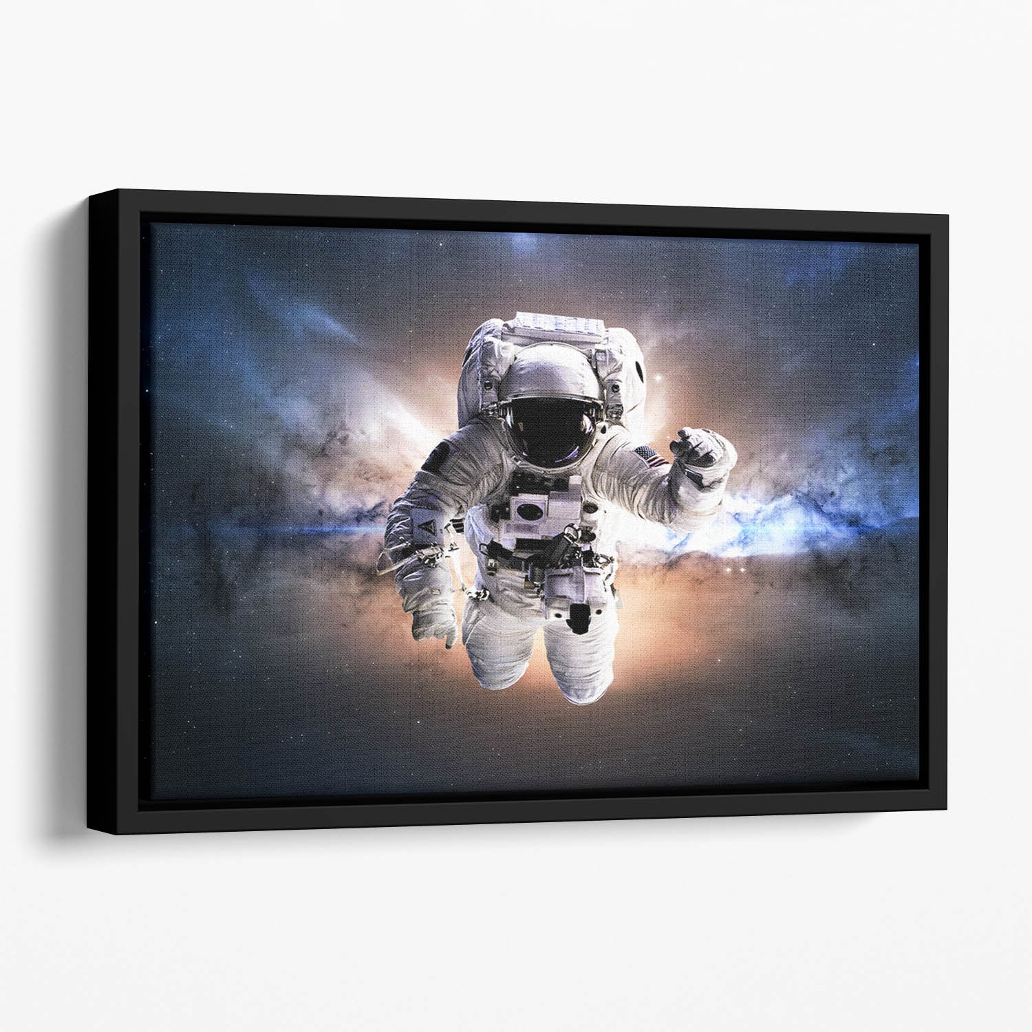 Astronaut in galaxy Floating Framed Canvas