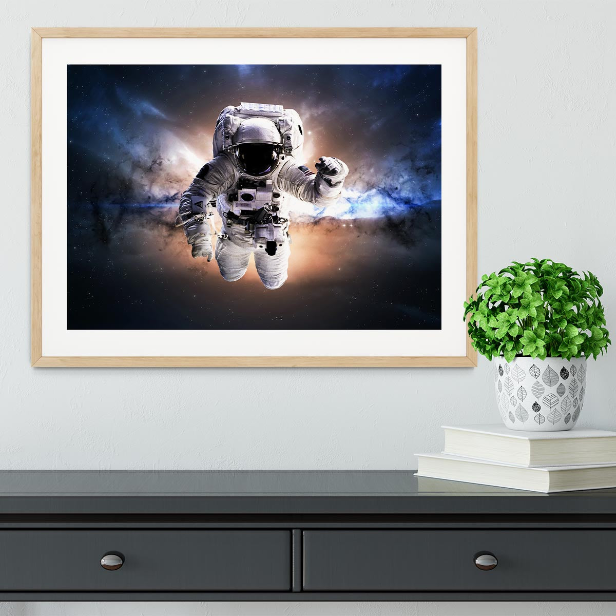 Astronaut in galaxy Framed Print - Canvas Art Rocks - 3