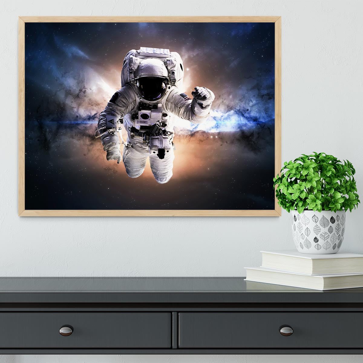 Astronaut in galaxy Framed Print - Canvas Art Rocks - 4