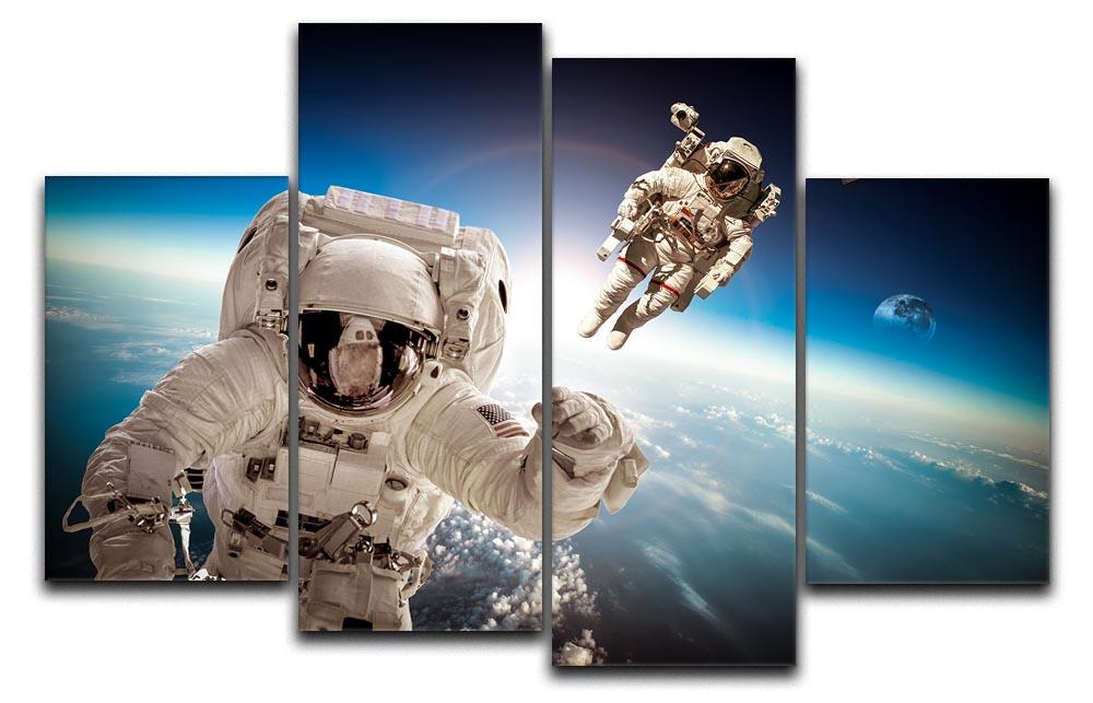 Astronaut in outer space 4 Split Panel Canvas  - Canvas Art Rocks - 1