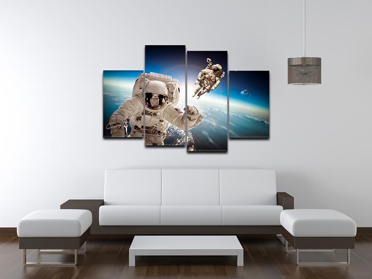 Astronaut in outer space 4 Split Panel Canvas - Canvas Art Rocks - 3