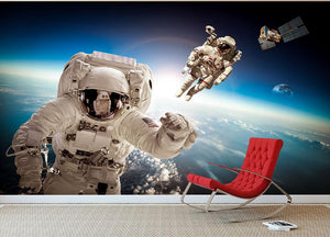 Astronaut in outer space Wall Mural Wallpaper - Canvas Art Rocks - 2