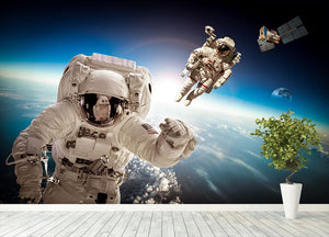 Astronaut in outer space Wall Mural Wallpaper - Canvas Art Rocks - 4