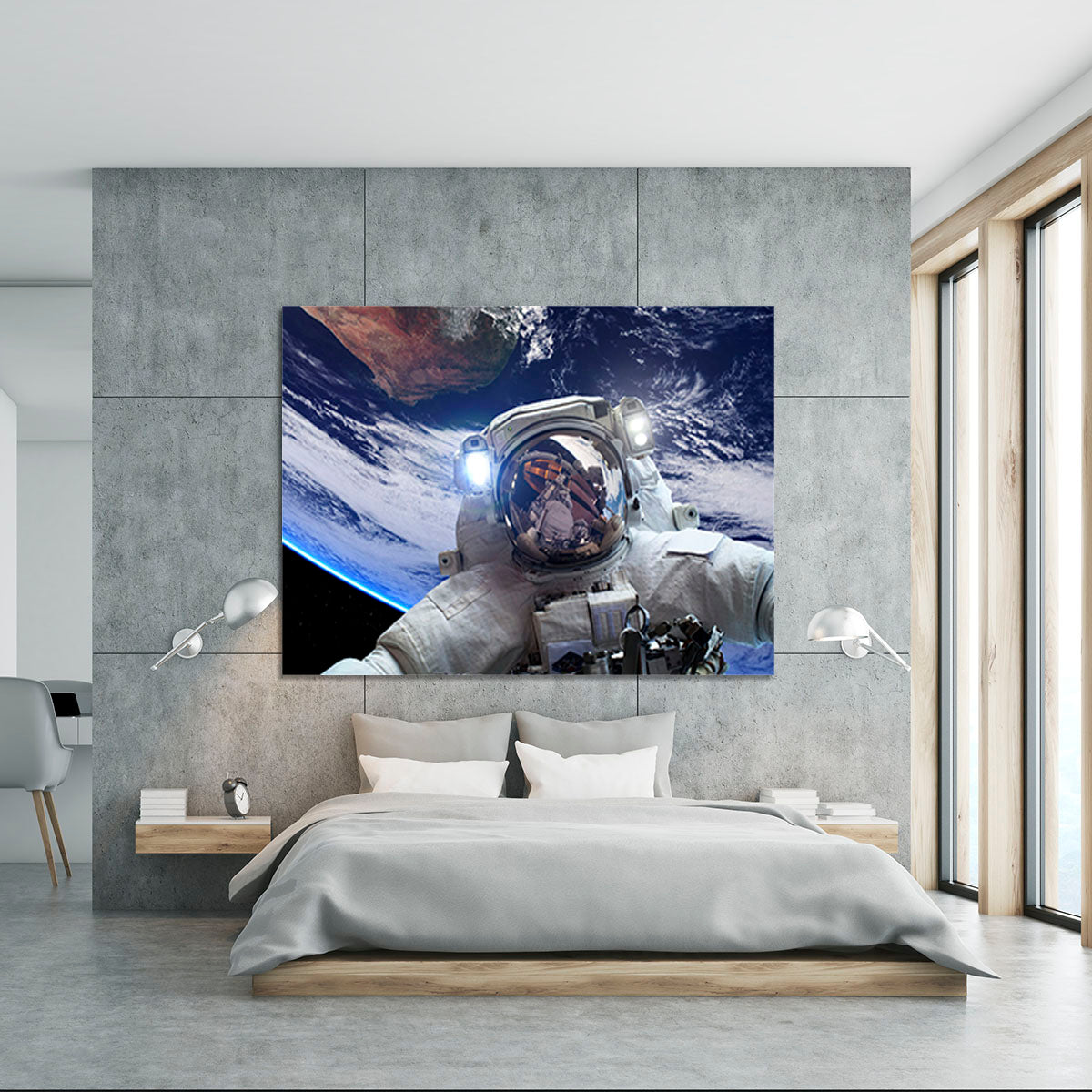 Astronaut in outer space against the backdrop Canvas Print or Poster - Canvas Art Rocks - 5