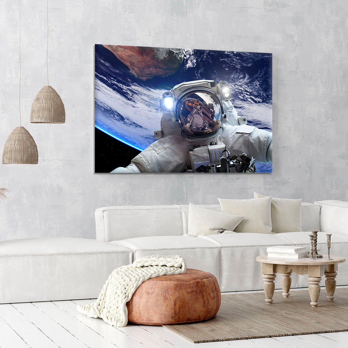 Astronaut in outer space against the backdrop Canvas Print or Poster - Canvas Art Rocks - 6