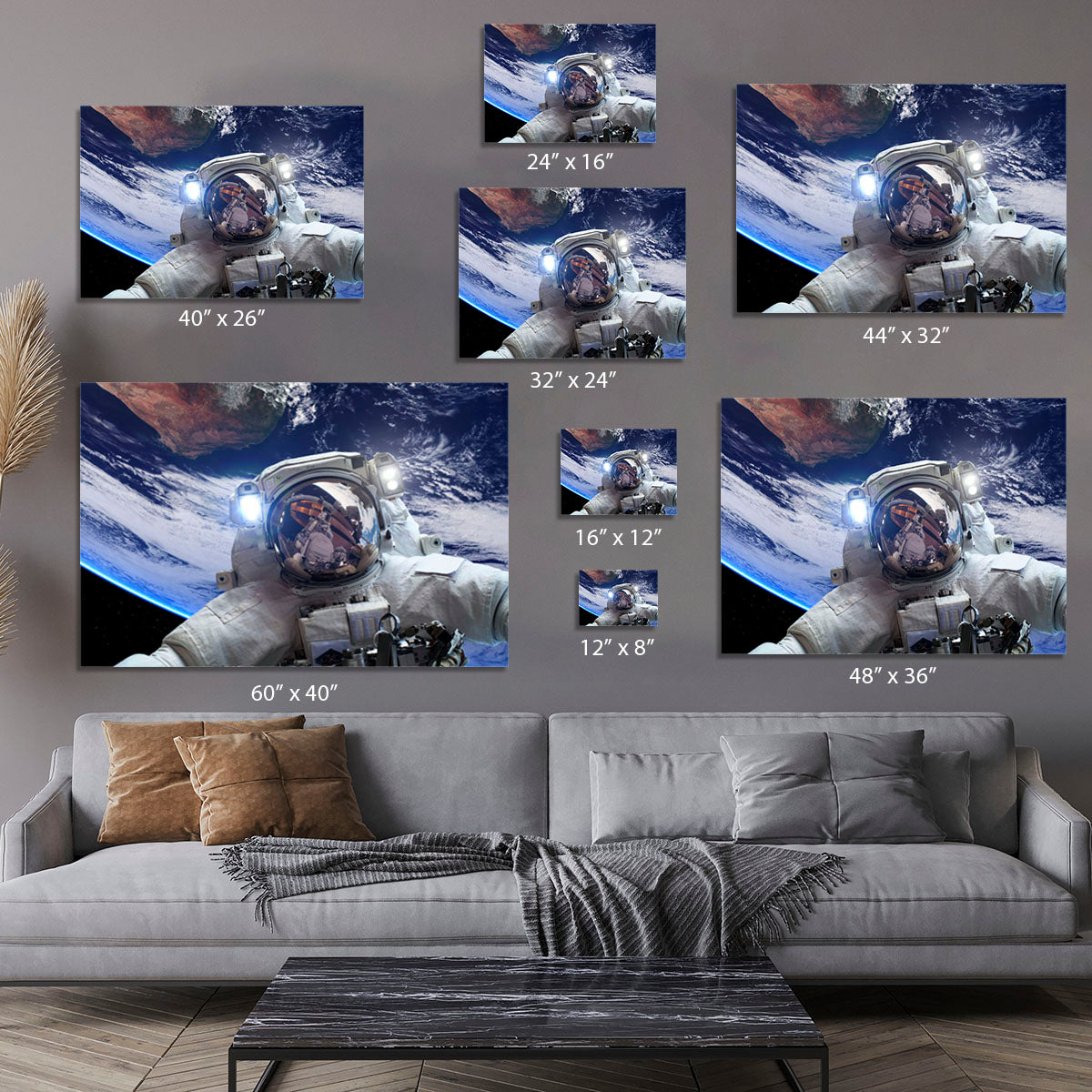 Astronaut in outer space against the backdrop Canvas Print or Poster - Canvas Art Rocks - 7