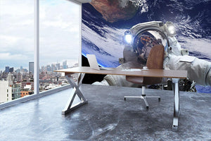 Astronaut in outer space against the backdrop Wall Mural Wallpaper - Canvas Art Rocks - 3