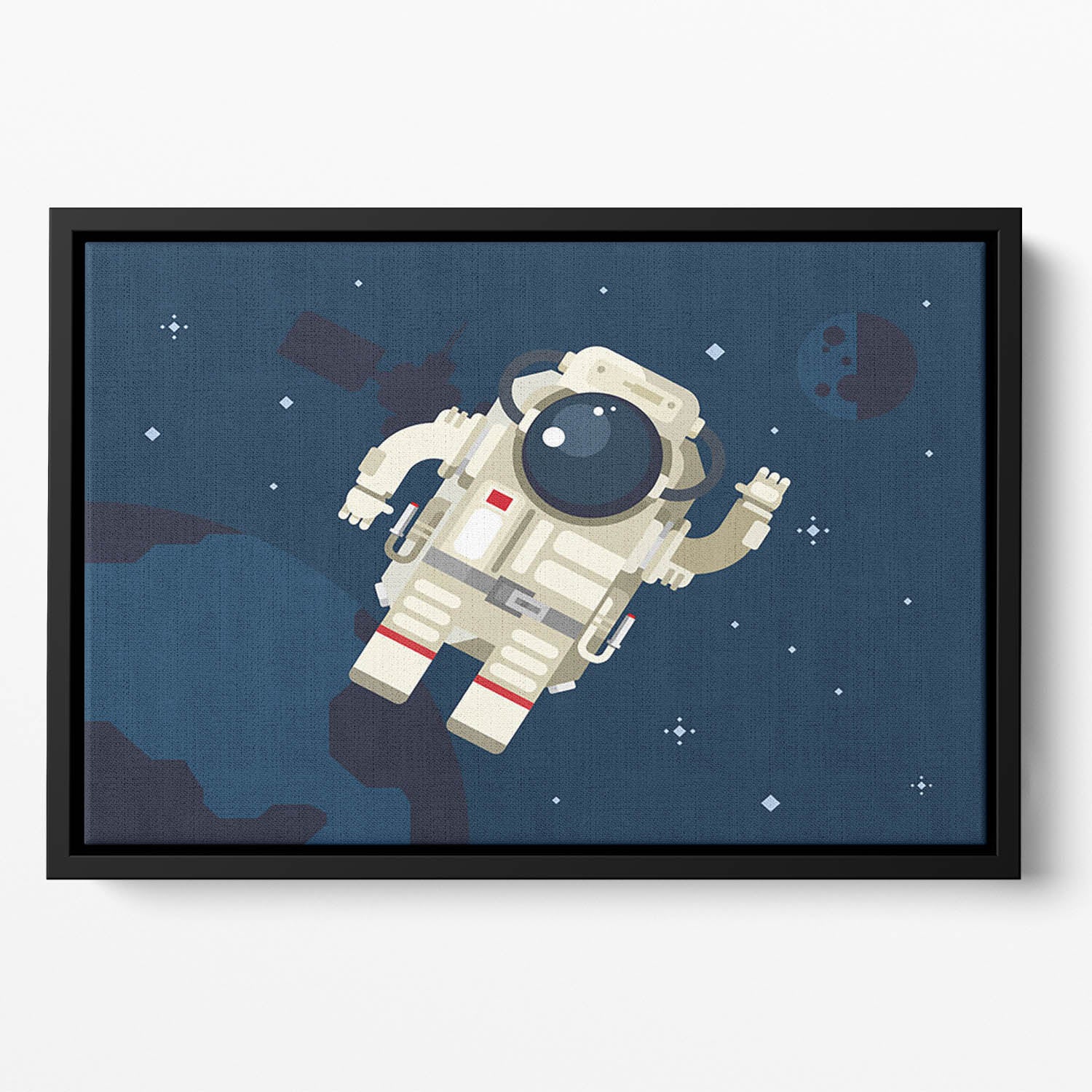 Astronaut in outer space concept vector Floating Framed Canvas