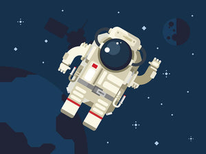 Astronaut in outer space concept vector Wall Mural Wallpaper - Canvas Art Rocks - 1